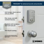 Brinks Electronic Keypad Single Cylinder Deadbolt Lock with Pro-Guard, Satin Nickel Finish