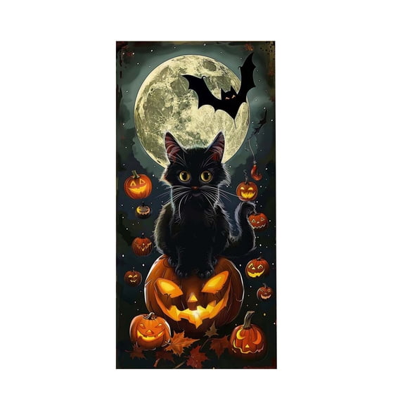 Uxgjfwu Halloween Door Cover, Decorative Background Cloth with Holiday Patterns, Hanging Tapestry for Door, Wall and Party Decoration for Home Use