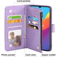 thumbnail image 3 of Compatible with Samsung Galaxy Note 10 Glaxay Note10 5G Wallet Case and Tempered Glass Screen Protector Flip Card Holder Stand Cell Phone Cover for Gaxaly Notes 10s Ten Not S10 Women Purple, 3 of 15