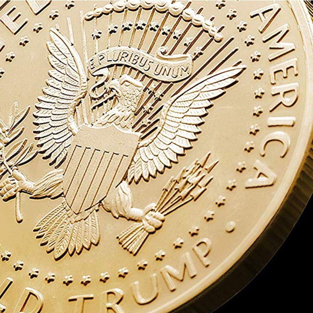 President Eagle Seal Commemorative Gift 10 Pack 2020 Donald Trump Gold Plated Coins with Stands