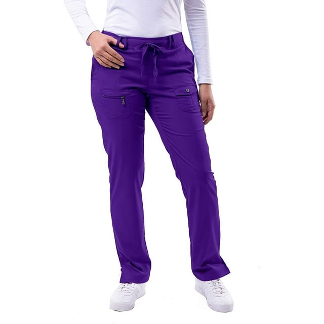 Adar Pro Sarraus pour Femmes - Pantalon de Sarrau à Jambe Ajustée Style Yoga - P4100P - Raisin - m