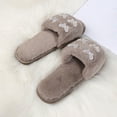 thumbnail image 6 of WOYY Women's House Slippers Rhinestone Decorative Open Toe Comfortable Flat Home Shoes, 6 of 8