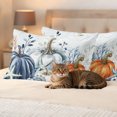 thumbnail image 3 of Blue Pumpkins Fall Outdoor Pillow Covers 20"x12" Set of 2,Waterproof Throw Pillow Covers for Patio Furniture,Coastal Thanksgiving Summer Botanical Decorative Cushion Pillowcases for Garden Couch Sofa, 3 of 9