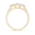 thumbnail image 2 of ANGARA Natural Unique Diamond 3 Stone Engagement Ring in 14K Yellow Gold for Women (Size-4.8mm| Color-H| Clarity-SI2) | April Birthstone, Anniversary, Jewelry Gift for Women | Natural Diamond Ring, 2 of 9