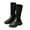 Black, variant on Tfken Boots For Girls Knee-High Zip-Up Round Toe Bow Decoration Fashion No Slip Boots Black Size 4-4.5 Years