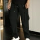 thumbnail image 1 of Pantalones cargo de longitud completa para hombre, deportivos, informales, con bolsillo, cordón y cremallera, color liso, cintura elástica, 1 of 6