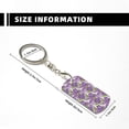 thumbnail image 4 of Goofa Violets Flowers Printed Rectangular Metal Keychain Bag Charm Floral Charm for Purse Keys Metal Keyring Gift for Women Accessories, 4 of 7