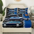 thumbnail image 3 of Erosebridal Police Car Bed Sheets Set King Size, Blue Truck Bed Sheets King, Vehicle Decor 4 Pieces, 3 of 7