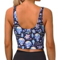 thumbnail image 3 of Lsque crystal cool Skull flower Printed Women'S Sports Bra, Compression, Moisture Wicking, High-Impact Sports Bra For Women,Supportive sports bra-Medium, 3 of 9