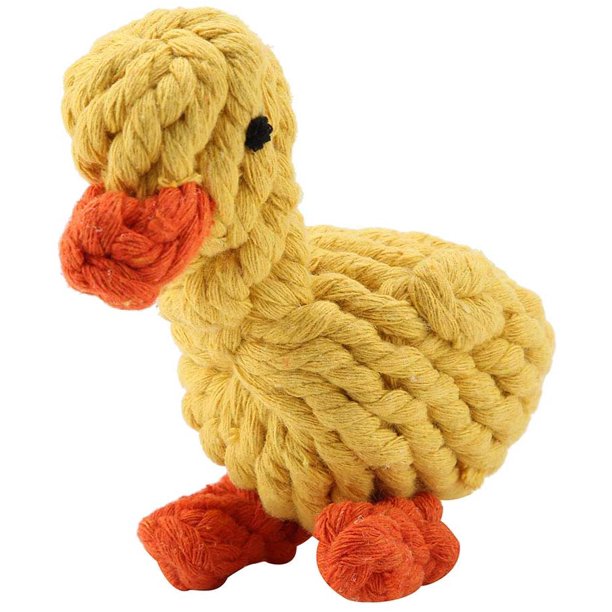 Cuerda trenzada Pato Masticar Juguete Limpieza de dientes Juguetes para perros Cachorro Cuerda de algodón Nudo Juguetes Lindo Mascota Masticar Dentición Juguete de limpieza Juguete de entrenamiento i TUNC Sencillez