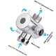thumbnail image 3 of Válvula desviadora de ducha de 3 vías, conector de válvula adaptador en T G1/2 pulgadas, una entrada y dos salidas de latón (plata), 3 of 5