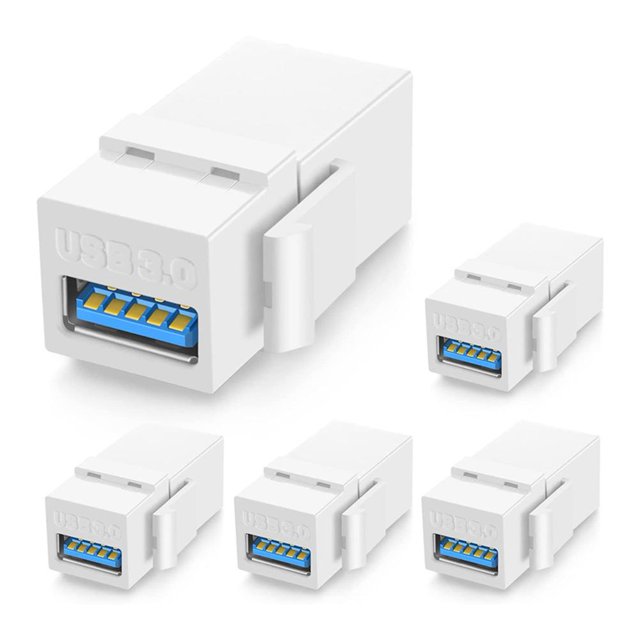 USB 3.0 Keystone Jack inserta adaptador de conector hembra a hembra (blanco) Tmvgtek Para estrenar