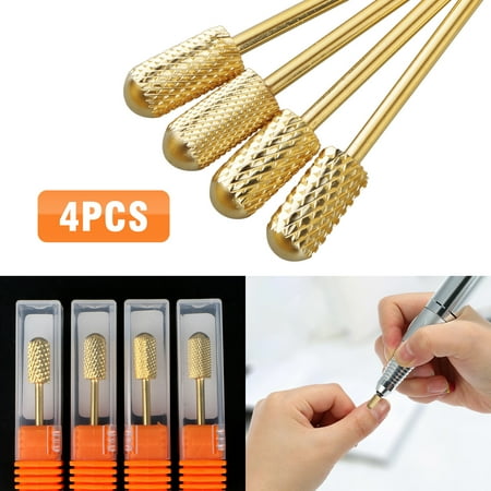 Power Tool Nails - 4pcs Carbide Clean Nail Drill Bit Tool Rotary File Manicure Pedicure 3/32 Shank