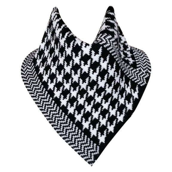 AWZXDE Women Autumn Winter Warm Triangle Neck Wrap Scarf Set Soft Knit Shawl Fashionable Accessory For Casual Daily Wear Outdoor White