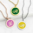 thumbnail image 2 of Personalized Planet Women's Round Enamel Script Initial Necklace, 2 of 2