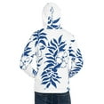 thumbnail image 3 of Unisex Dark Cerulean Blue Hibiscus Floral Hawaiian Printed Hoodie, 3 of 7