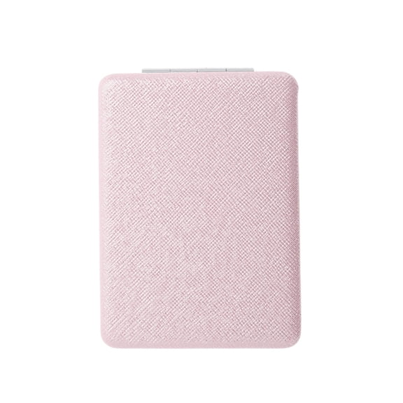 Unique Bargains 1 Pc Rectangle Makeup Mirror for Travel Vacation Pink PU ABS Glass