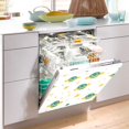 thumbnail image 5 of Dailycode Dishwasher Magnet Cover Magnetic Fridge Door Cover Home Kitchen Decor, Green Yellow Ufo Stars, 23"x 26", 5 of 6