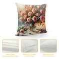 thumbnail image 4 of JEUXUS Short Plush Pillowcase (Universal 1) - Rose Pattern Zipper Closure White, 4 of 5