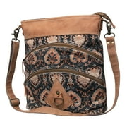 KB OHLAY KB477 Cross Body Upcycled Wool Upcycled Canvas Genuine Leather women bag western handbag purse