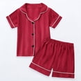 thumbnail image 4 of Xudanell Baby Girls Toddlers Baby Girls' 2-Piece Coat Style Pajama Short Set (5-6 Years,Red), 4 of 4