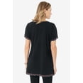 thumbnail image 2 of Roaman's Women's Plus Size Floral Embroidered Tee, 2 of 3