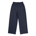 thumbnail image 4 of WhouRiu Boys Casual Jogger Pants Solid Color Drawstring Waist Baggy Wide Leg Sweatpants Kids Comfortable Cute Trousers With Pockets,9-10 Years, 4 of 7