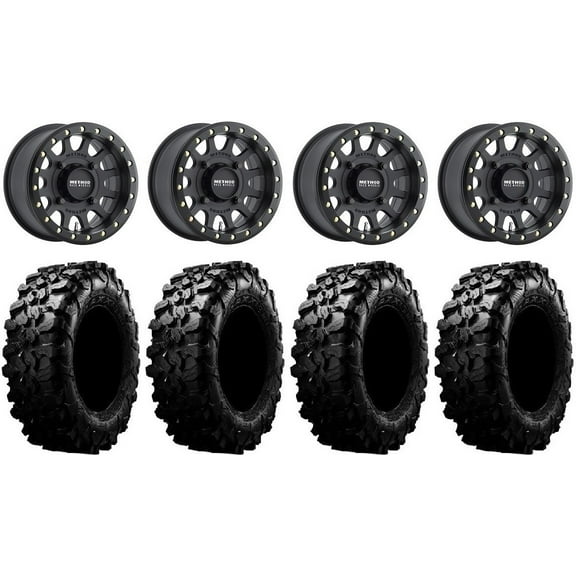 Method 401 Bdlk 15" Wheels Bk 5 2 31" Carnivore Tires Can-Am Commander Maverick Renegade Outlander Defender