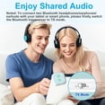 thumbnail image 4 of Bluetooth Transmitter Receiver for up to 2 Headphones, Dual Link Bluetooth 3.5mm Aux Audio Adapter, 2-in-1 Wireless Transmitter Audio Adapter for in-Flight TV Gym Car PC Airplane Travel Essentials, 4 of 6