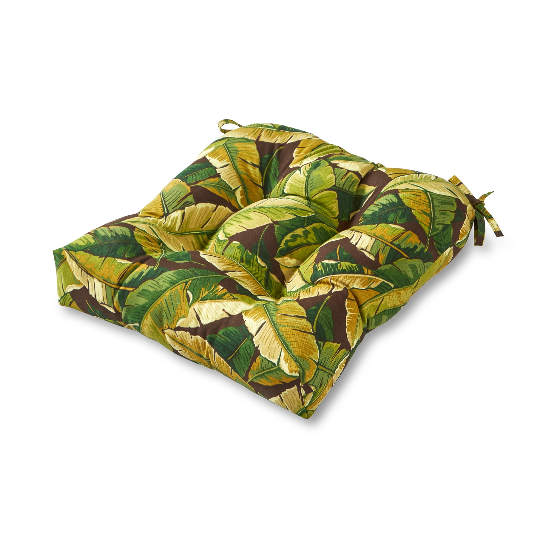 Palm Leaves Green 20 in. Square Plush Outdoor Chair Cushion Walmart