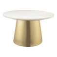 thumbnail image 1 of TOV Furniture Bleeker Table Basse Moderne en Marbre Blanc/or Brossé 16.5"H, 1 of 5