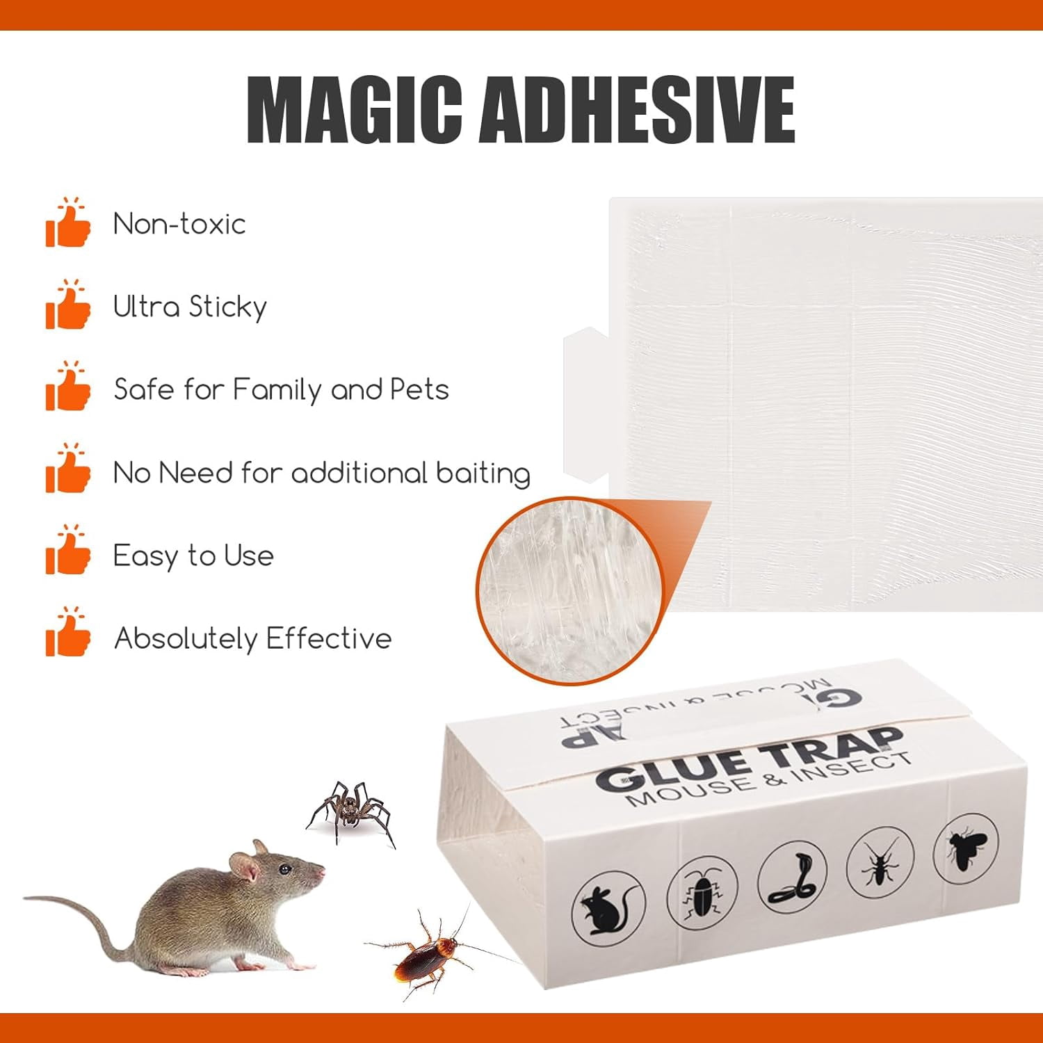 G·PEH Sticky Mouse Traps 36 Pack Mouse Traps Glue Boards Safe and Easy to Use Bug and Pest Control