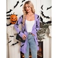 thumbnail image 2 of Halloween Day Cardigan Sweaters for Women V-Neck Open Front Cardigan Bats Printed Mid-Length Cardigans Shermie, 2 of 6