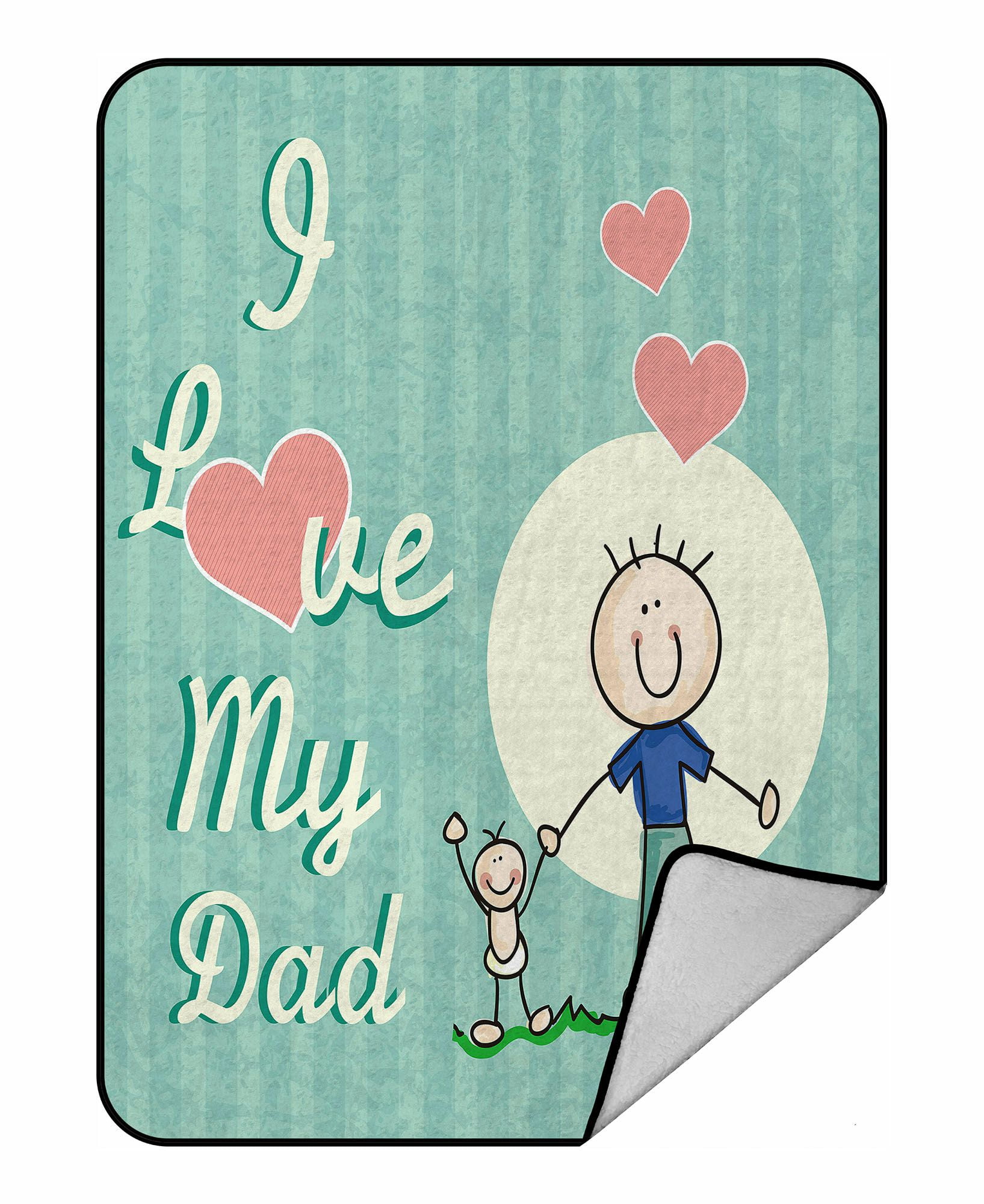 ABPHQTO Fathers Day Fleece Blanket Fleece Back Throw Blanket 58x80 Inch