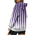 thumbnail image 3 of Titcea Hoodies for Women Striped Printed Oversized Drawstring Long Sleeve Hoodie with Pockets Loose Casual Pullover Sweatshirt, 3 of 5