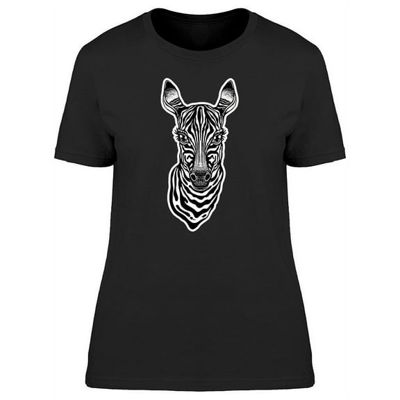 Cute Zebra Look Sketch T-Shirt Women -Image by Shutterstock, Female Small