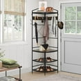 thumbnail image 2 of AWQM Coat Rack Storage Shelf Corner Entryway Hall Tree, 2 of 9