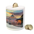 thumbnail image 3 of Italy Piggy Bank, Vatican Rome View in the Evening Landmark Travel Italian Destination Image Print, Ceramic Coin Bank Money Box for Cash Saving, 3.6" X 3.2", Blue Pink, by Ambesonne, 3 of 4
