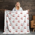 thumbnail image 4 of Coquette Blanket, Cherries, Cherry, Cute, Bows, Pink Bow, Coqette Blanket, Plush Blanket, Gift For Her, Gift, Love, Valentine's Day, Cozy Throw Blanket 60x80in, 4 of 8