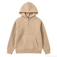 thumbnail image 2 of Fozruso Boys Knit Half Zip Hooded Sweatshirt For Kids Cozy Long Sleeve Pullover with Pockets, 2 of 7