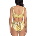 thumbnail image 3 of Wukai Bunch of Grapes Women's Bikini Set Two Piece,wimsuit High Waisted V Neck Twist Front Adjustable Spaghetti Straps Bathing Suit-Small, 3 of 7