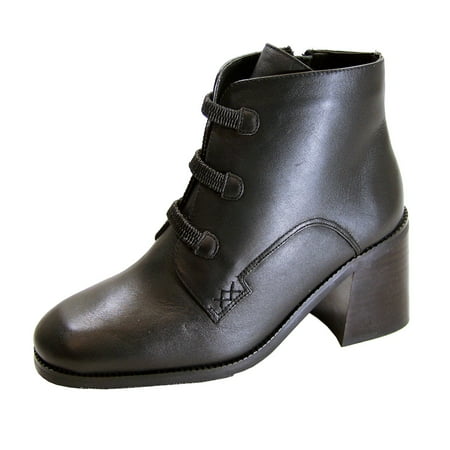 

PEERAGE Selma Women s Wide Width Leather Dress Ankle Boots BLACK 8.5