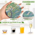 thumbnail image 2 of Yayeee 6 PCS Drink Coasters with Holder Set Woven Absorbent Round Tabletop Hot Pad, Beige Tree, 2 of 7