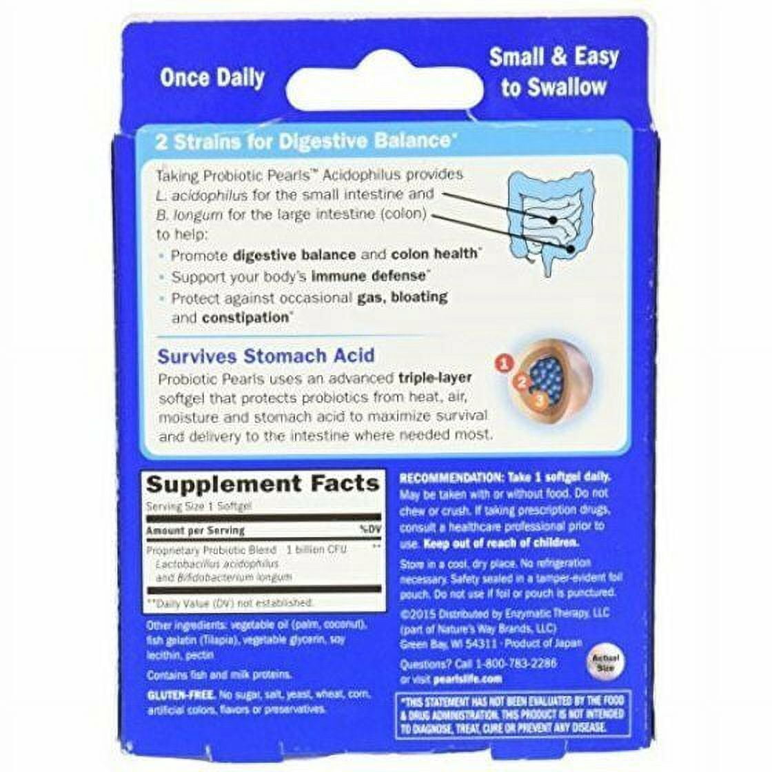 Nature's Way Enzymatic Therapy Probiotic Pearls Acidophilus, 30ct, 2-Pack