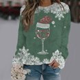 thumbnail image 2 of HNMKIU Chandail de Noël pour Femme à Col Rond Décontracté à Manches Longues avec Design Imprimé en Velours Double-Face Z9101-Vert,P, 2 of 4