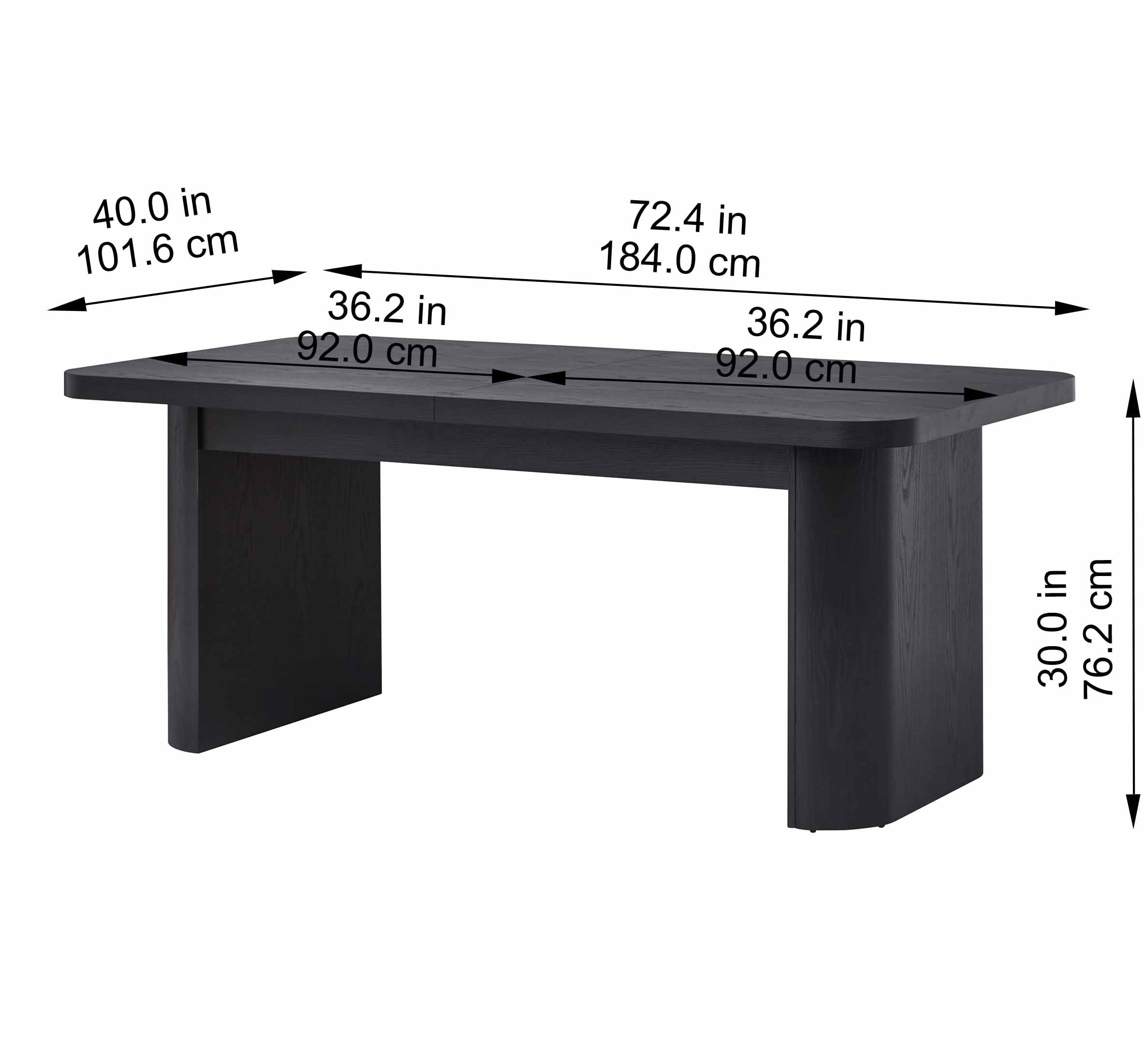Better Homes & Gardens Juliet Extendable Dining Table, Black Wood