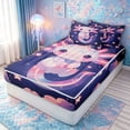 thumbnail image 3 of meiyoeat Kawaii Axolotl Zipper Twin Comforter Sets with Fitted Sheet and 2 Pillowcases for Kids Girls, Galaxy Star Cloud Zipper Bedding Set for Bedroom, Pink Blue, Polkadot ReversibleG, 3 of 6