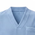 thumbnail image 4 of Ceisia Men's Loose V-Neck Corduroy Long Sleeve Casual Top with Chest Pocket Sky Blue S Gifts, 4 of 6