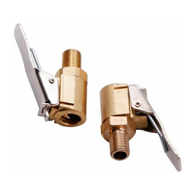 Adaptador de válvula de neumático de coche de 2 piezas, boquilla de bomba de 8mm adaptador de conector de abrazadera de Clip de válvula de inflado de latón para neumático de coche o camión, Kuyhfg Bienvenido a Kuyhfg