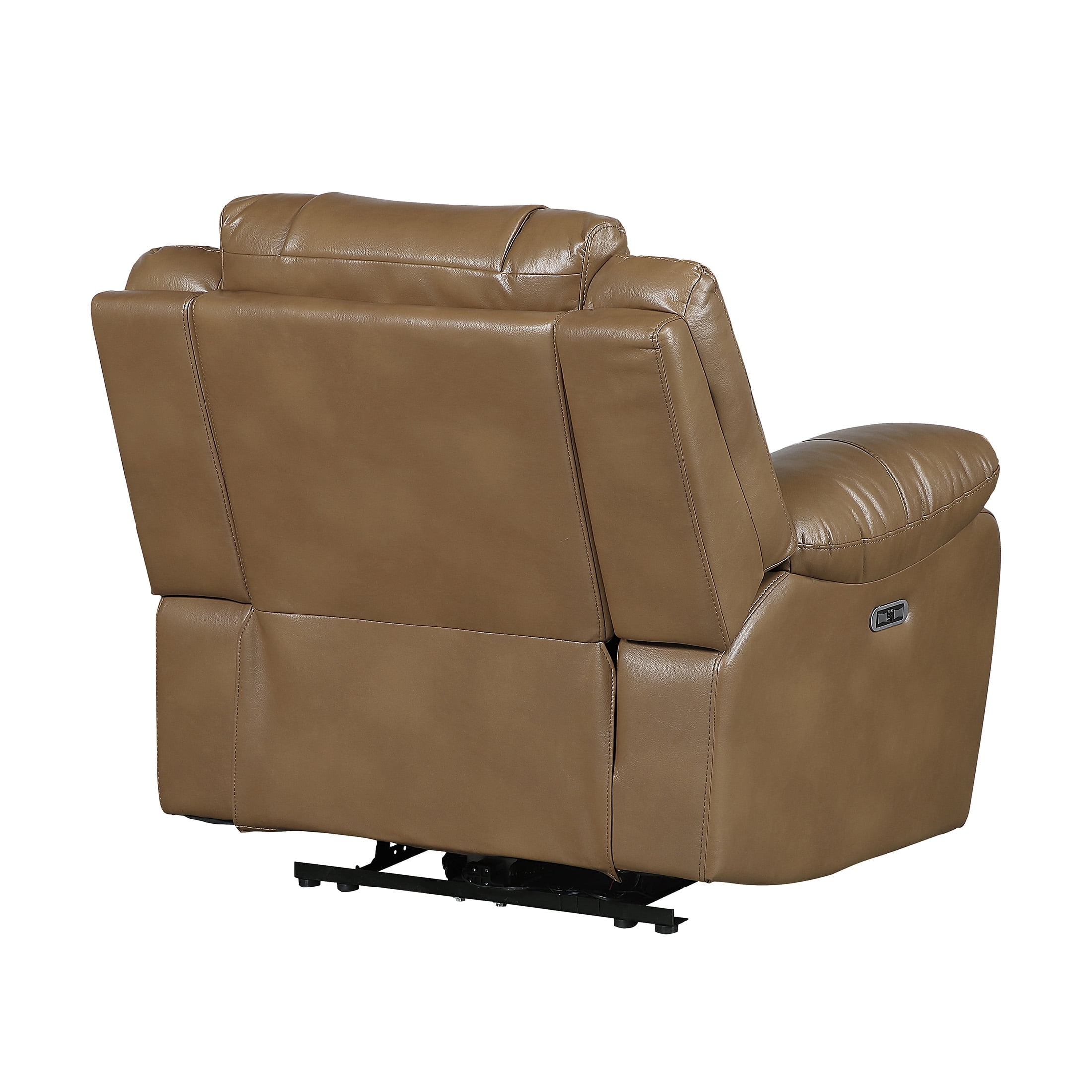OakvillePark Orinthal Faux Leather Living Room Power Recliner with LED and Charging Ports, Brown